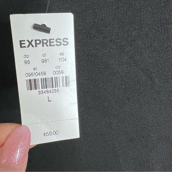 Express Sweater Women Large Mock Neck Fleece Black Crop Long Sleeve GG - Picture 3 of 9